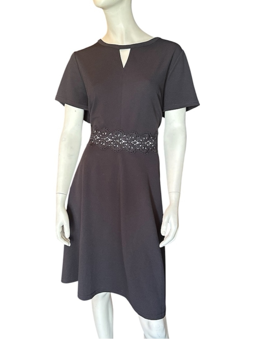 Owin A-Line Swing Cocktail Dress with Pockets Black Size 2X EUC